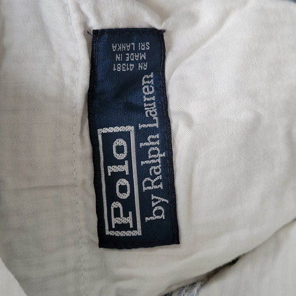 Polo Ralph Lauren blue white pin stripe textured straight leg slacks sz 36/30 - Picture 5 of 6